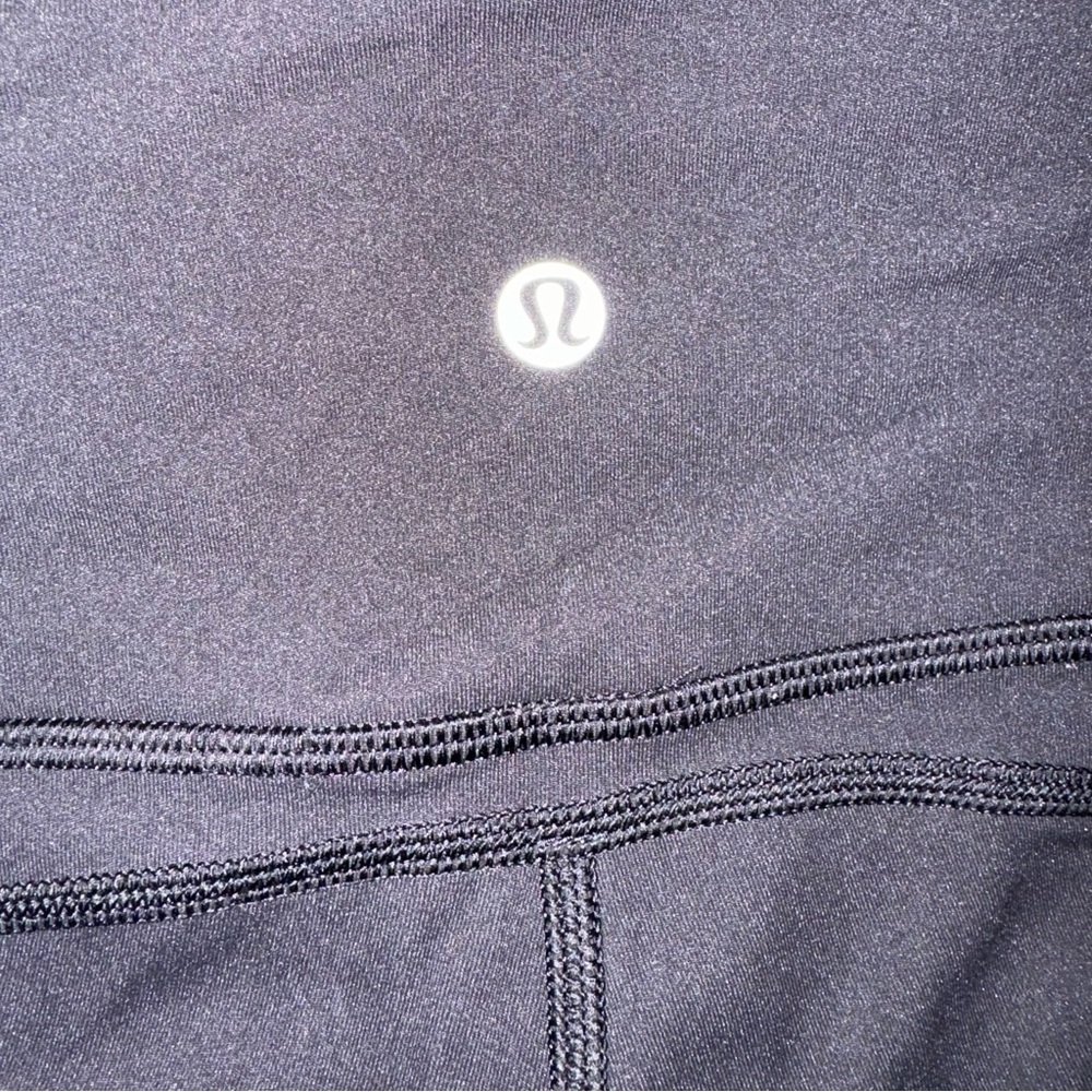 Lululemon Wunder Under High-rise Crop Flocked 21” inseam Black Size 2 - Picture 7 of 12